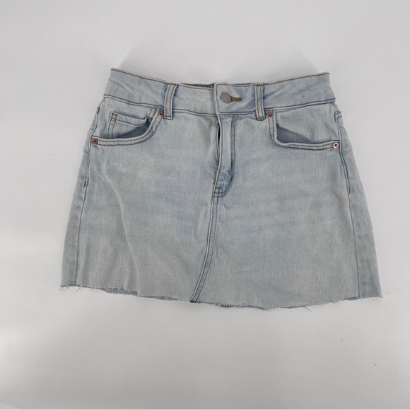 Wild Fable Blue Denim Rough Hem Mini Jean Skirt Size 4 Women’s - Picture 1 of 5